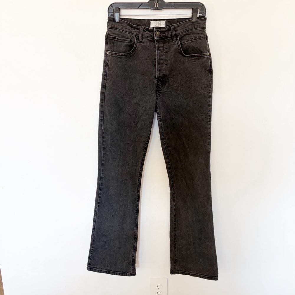 We The Free Flare High Waist Gray Wash Jeans Size 28
